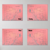 Haak Toernooi Kwadrant Rode Kraai Muurkunst Sets (Voorkant)