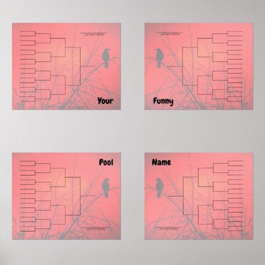 Haak Toernooi Kwadrant Rode Kraai Muurkunst Sets (Voorkant)