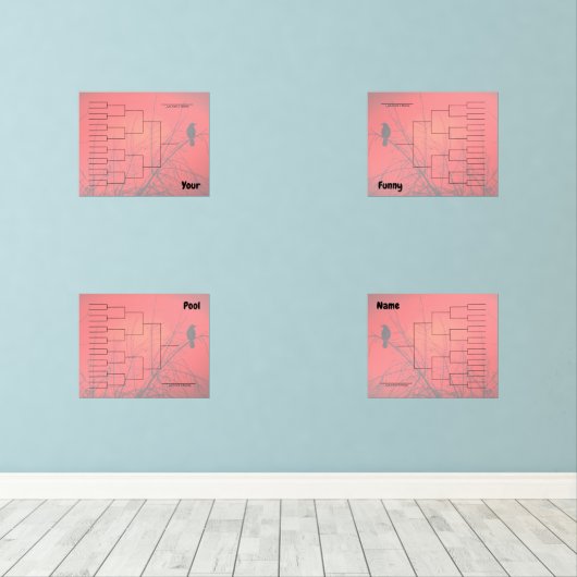 Haak Toernooi Kwadrant Rode Kraai Muurkunst Sets (Houten vloer)