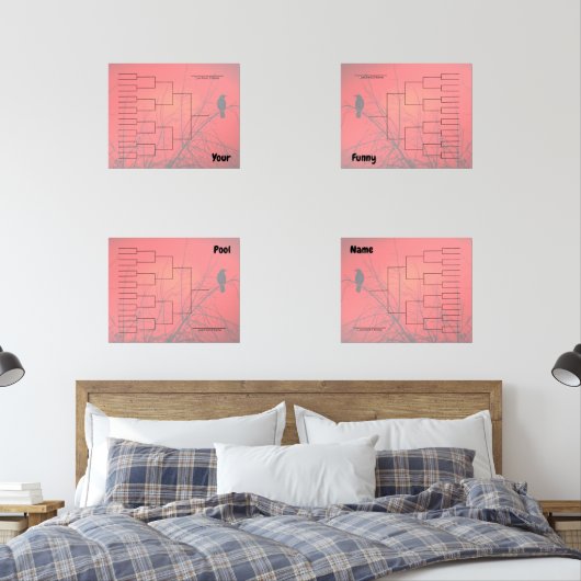 Haak Toernooi Kwadrant Rode Kraai Muurkunst Sets (Slaapkamer)