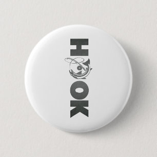 Haak Vissen Visserig Visser Grappig Visliefhebber Ronde Button 5,7 Cm