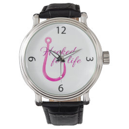 Haak voor het Leven Roze Vishaak Horloge