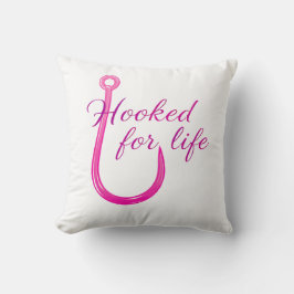 Haak voor het Leven Roze Vishaak Kussen