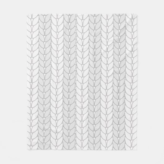 Haak Witte Beige Patroon Stijl Fleece Deken (Voorkant)