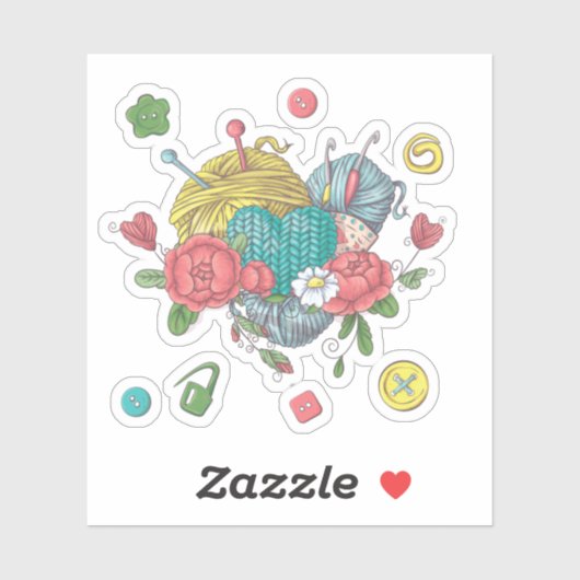 Haak Yarn Heart Sticker (Vel)