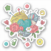Haak Yarn Heart Sticker (Voorkant)