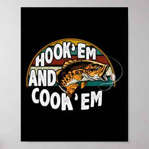 Haak Ze Kook Ze Visliefhebber Vintage Visser Poster