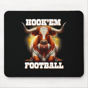 Haak ze Staat Texas Voetbal Met Haar En Hoorn Muismat