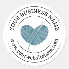 Haakbedrijf Blauwe Verpakkingssticker Ronde Sticker