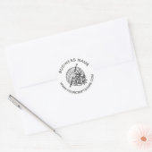 Haakbedrijf Website Aangepaste Naam Bloem Ronde Sticker (Envelop)