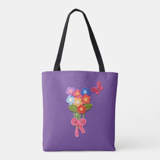 Haakbloemen Vlinder en Boog Tote Bag (Achterkant)