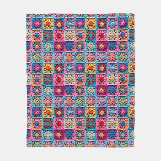 Haakeffect Granny Square Craft Fleece Deken (Voorkant)