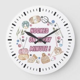 Haakelementen cirkel "Verslaafd aan elke minuut " Grote Klok