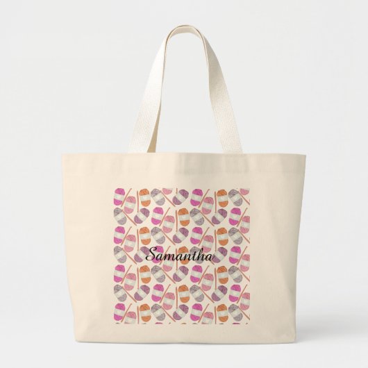 haakgaren grote tote bag (Voorkant)