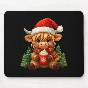 Haakgaren Mooie Kerstmis Schotse Koe Santa Hoed Muismat