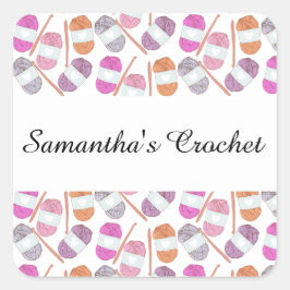 haakgaren vierkante sticker