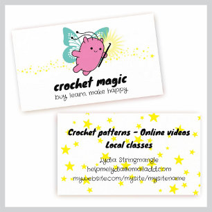 haakhaak schattig dier magische fee garen ambachte visitekaartjes