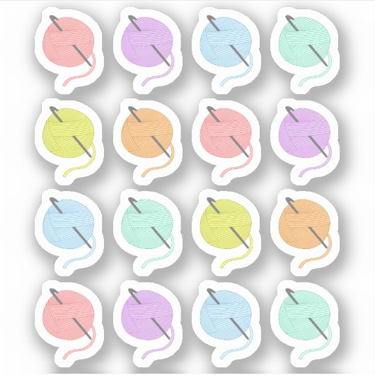 Haakhaken Haken Breien Garens Hobby Bujo Planner Sticker (Voorkant)