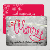 Haakhaken loopy garen Vrolijke kerstkaart (Voorkant / Achterkant)
