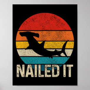 Haakje Vast Haakhamerhaai Vintage Grappig Vissen G Poster