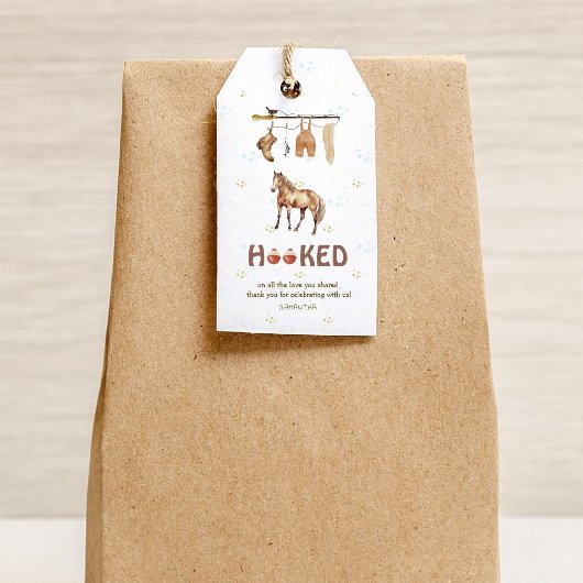 Haakjes aan alle liefde Vissderby Baby Shower Cadeaulabel