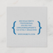 Haakjes / Vliegtuig Logo Vierkante Visitekaartje (Achterkant)