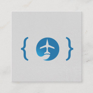 Haakjes / Vliegtuig Logo Vierkante Visitekaartje