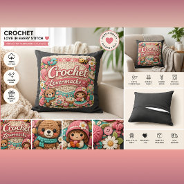 Haakliefhebber Worp Kussen | Cute Haak Cadeau voor