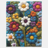 Haaklook Retro Boho Hippie Wildflowers Fleece Deken (Voorkant)