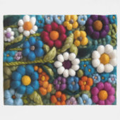 Haaklook Retro Boho Hippie Wildflowers Fleece Deken (Voorkant (Horizontaal))