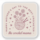 Haakmoeder haak mama gelukkige moeders dag sticker (Voorkant)