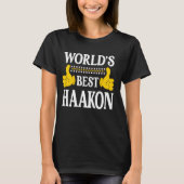 Haakon Personal Name Funny Voornaam World's Best T-shirt (Voorkant)