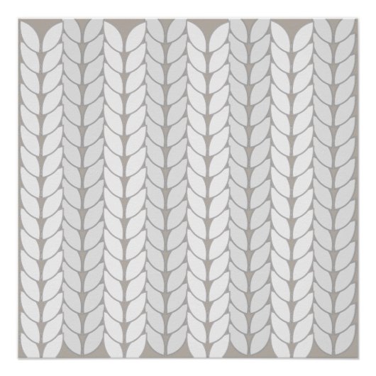 Haakpatroon beige neutraal glanzend Poster (Voorkant)