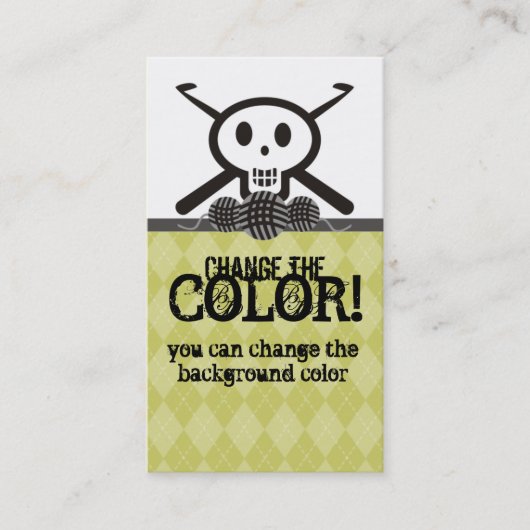 haakschaar met garen visitekaartje (Voorkant)