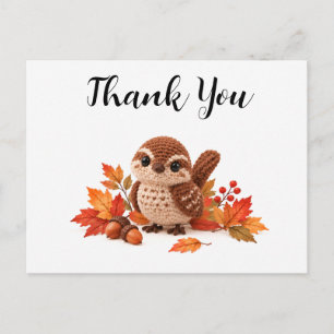 Haaksteek Winterkoninkje Herfst Dank Je Briefkaart