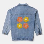 Haakstijl Bloemen – Elegante Handgemaakte Uitstral Denim Jacket (Achterkant)