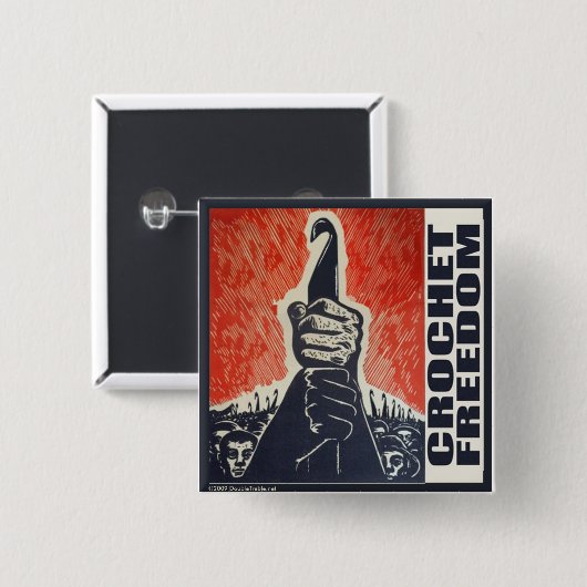 Haakvrijheid - knop vierkante button 5,1 cm (Voorkant /achterkant)