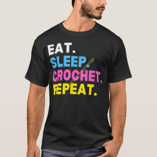 Haakwerk Breinaald Werk Eten Slapen Haakwerk Herha T-shirt