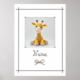 Haakwerk Giraffe Babykamer Minimalistische Muurkun Poster