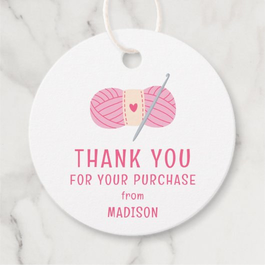 Haakwerk Hartelijk dank voor uw aankoop Bedankjes Labels (Voorkant)