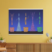 Haakwerk Vrouwen dansen Silloute patroon Canvas Afdruk (Insitu (Woonkamer))