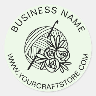 haakwerk website aangepaste bedrijfsnaam ronde sticker