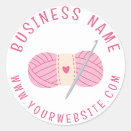 haakwerk website aangepaste bedrijfsnaam ronde sticker