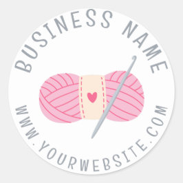 haakwerk website aangepaste bedrijfsnaam ronde sticker