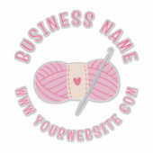 haakwerk website aangepaste bedrijfsnaam sticker (Voorkant)