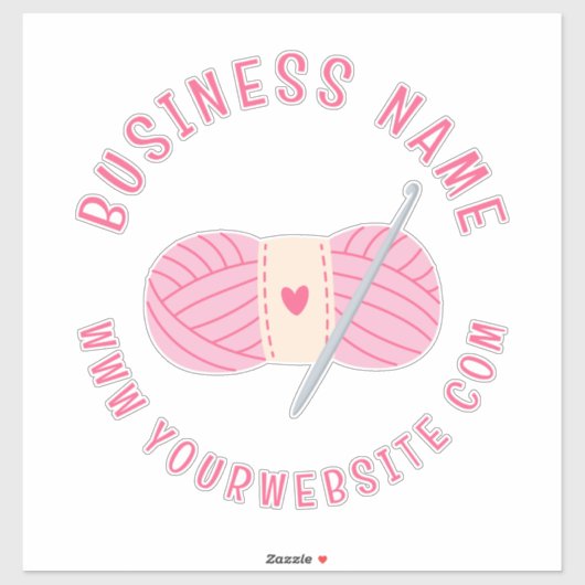 haakwerk website aangepaste bedrijfsnaam sticker (Vel)