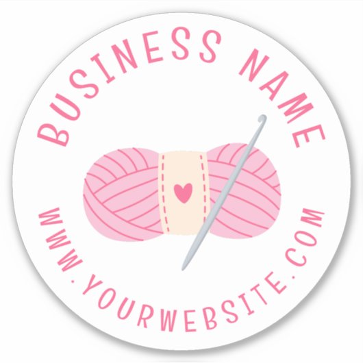 haakwerk website aangepaste bedrijfsnaam sticker (Voorkant)