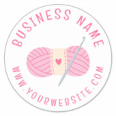 haakwerk website aangepaste bedrijfsnaam sticker (Voorkant)