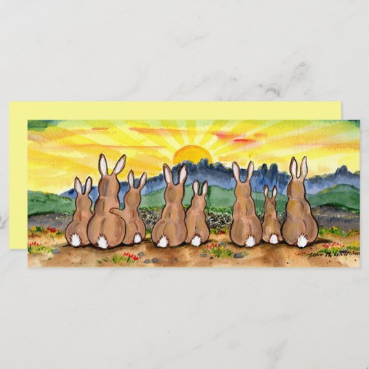 Haal Bunny Rabbit Sunrise Scene Whimsical Cute (Voorkant / Achterkant)