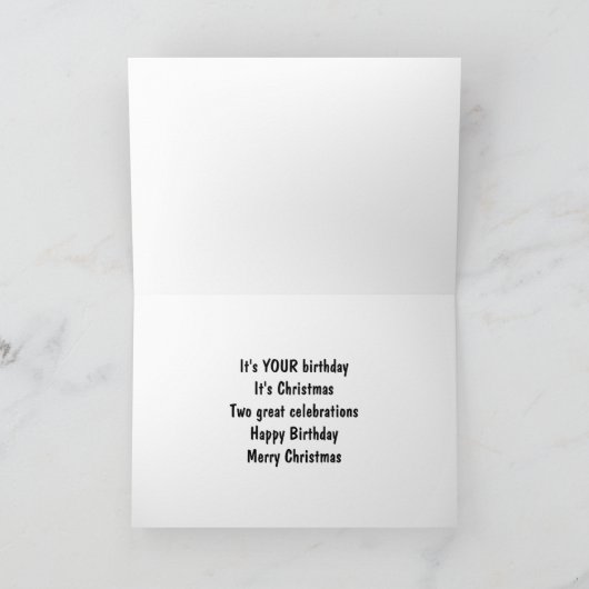 HAAL "CHRISTMAS BIRTHDAY" OP U TOE FEESTDAGEN KAART (Binnen)